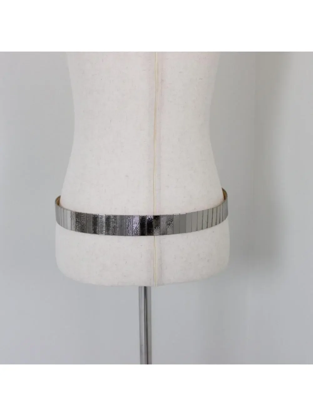 Vintage Gold Tone Metal Segmented pad Pat Pend Metallic Belt